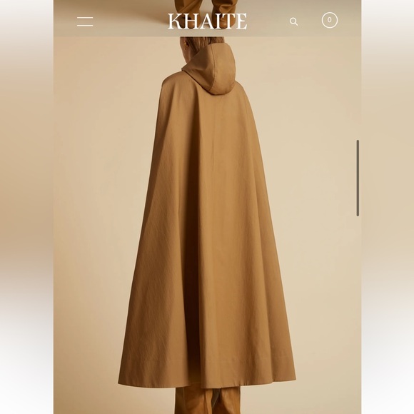 NEW KHAITE THE ROYGEN CAPE Coat in Khaki size M - Picture 4 of 11